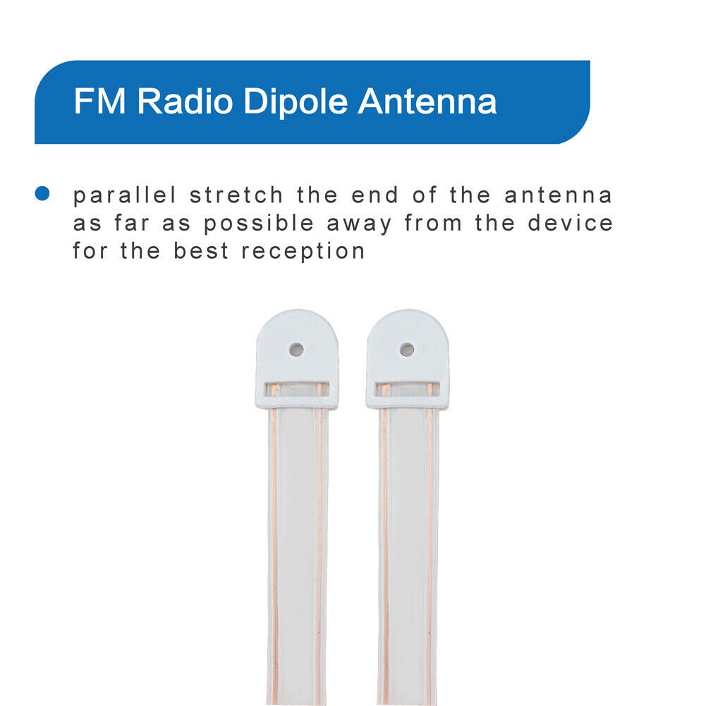 T Type Antenna Stereo Receiver Durable Multipurpose PE With 2 Pin Home Dipole 300 Ohm Radio Cable FM Indoor Transparent