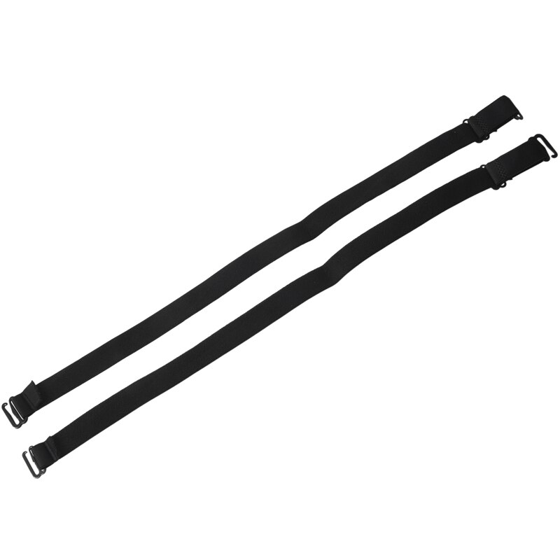 Sort elastisk stof metal krog ende bh stropper par til damer: Default Title