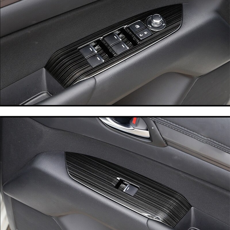 1 Juego para Mazda Cx-5 Cx5 Kf Lhd Panel de interruptor de la ventana del coche + Panel de caja de cambios del coche cubierta pegatina embellecedor tiras Garn