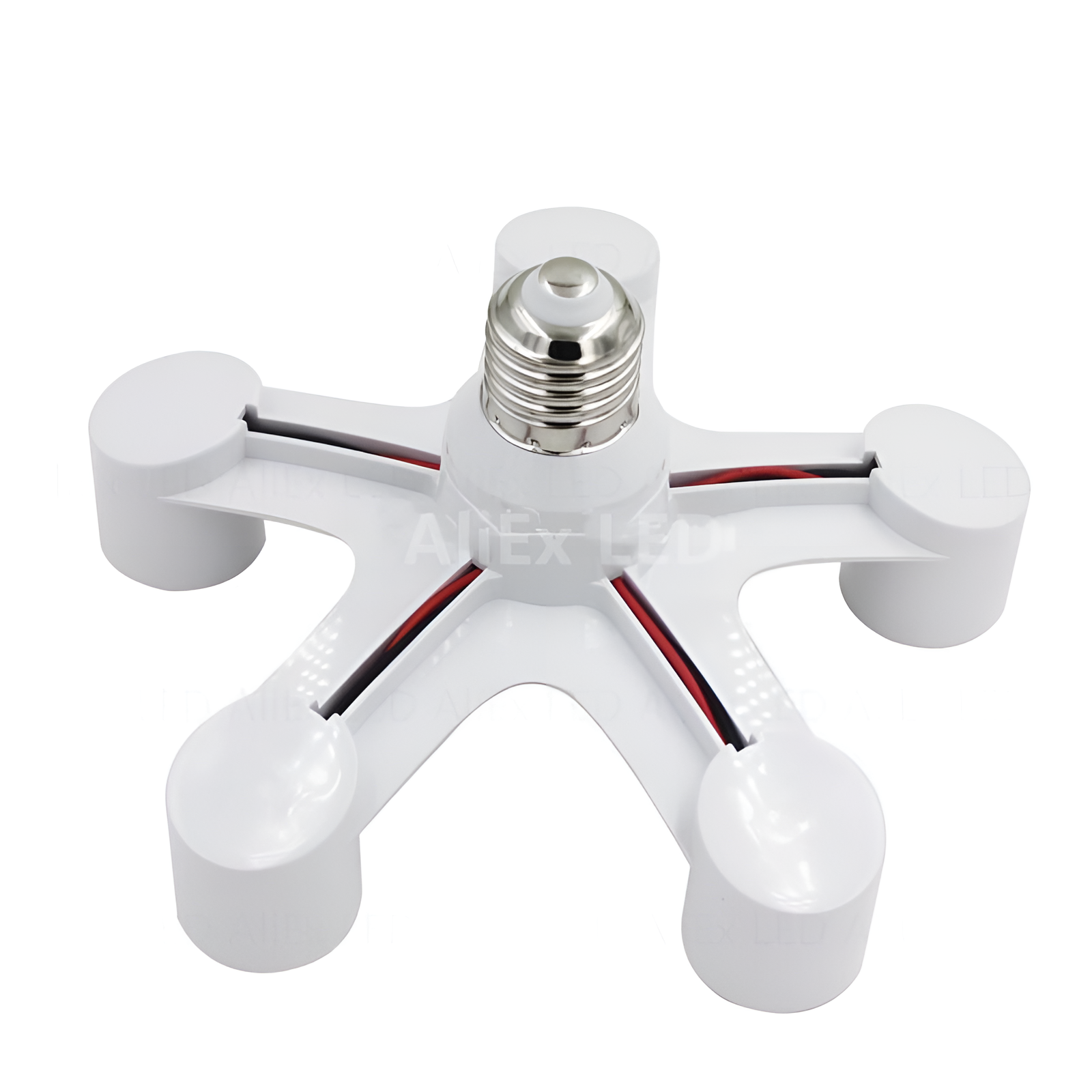 3 in 1/4 in 1/5 in 1/6 in 1 E27 LED Gloeilamp Lamphouder 85-265 V E27 Base Socket Splitter LED Lamp Socket Gloeilamp Adapter Houder: GRIJS