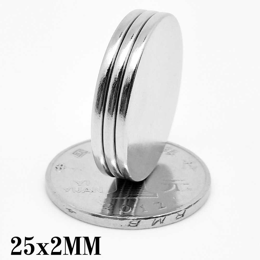 5/10/20//30/50 stk 25 x 2 mm runde stærk kraftig magnetisk magnet 25mm x 2mm skiver neodym magnet 25 x 2mm permanente magneter 25*2
