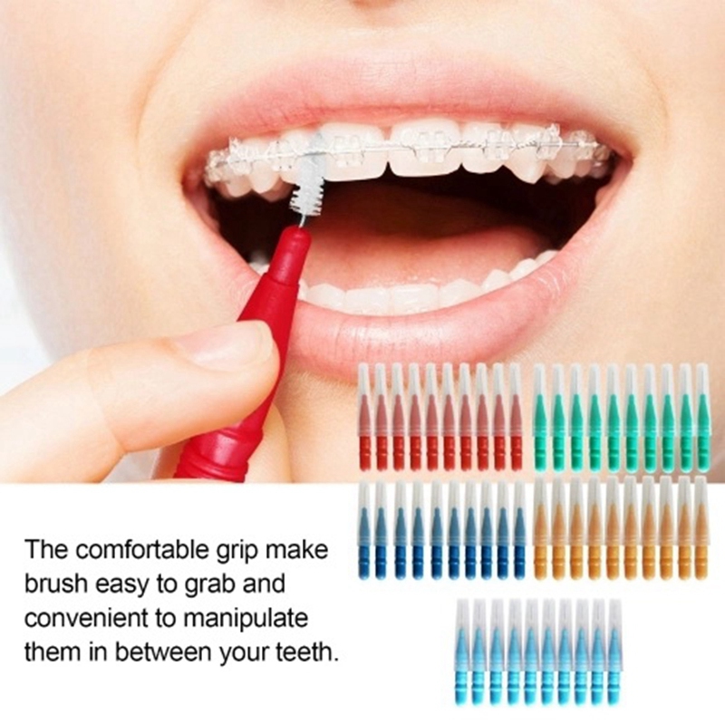 Cepillo Interdental para dientes, palillos suaves, 100 unidades