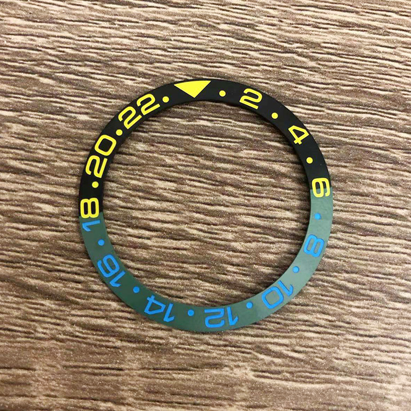 Insert de lunette en céramique inclinée 38mm x 30.6mm, adapté à SKX007 SKX009 GMT USB pour hommes, pièces de rechange, modification