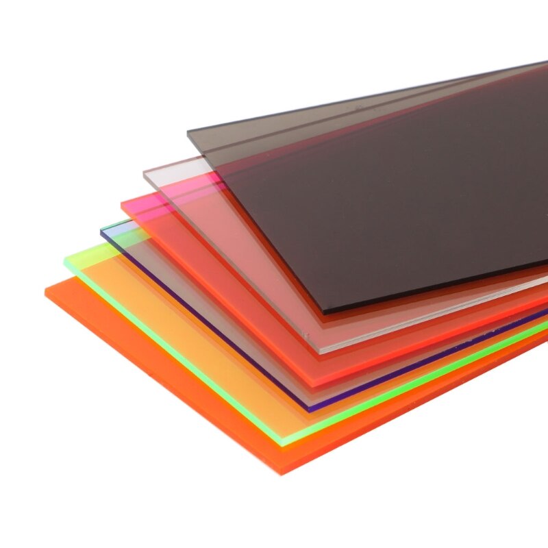 1pc bord flerfarvet akrylplader organisk glas gør-det-selv-model fremstillingstavle 10 x 20cm