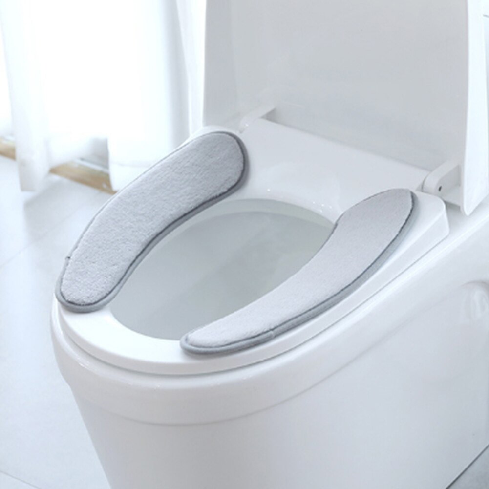 38 x 11cm toilet sædeovertræk varmere hukommelse toilet sæde pude skum vaskbar toilet sæde pad varmere pad: Grå