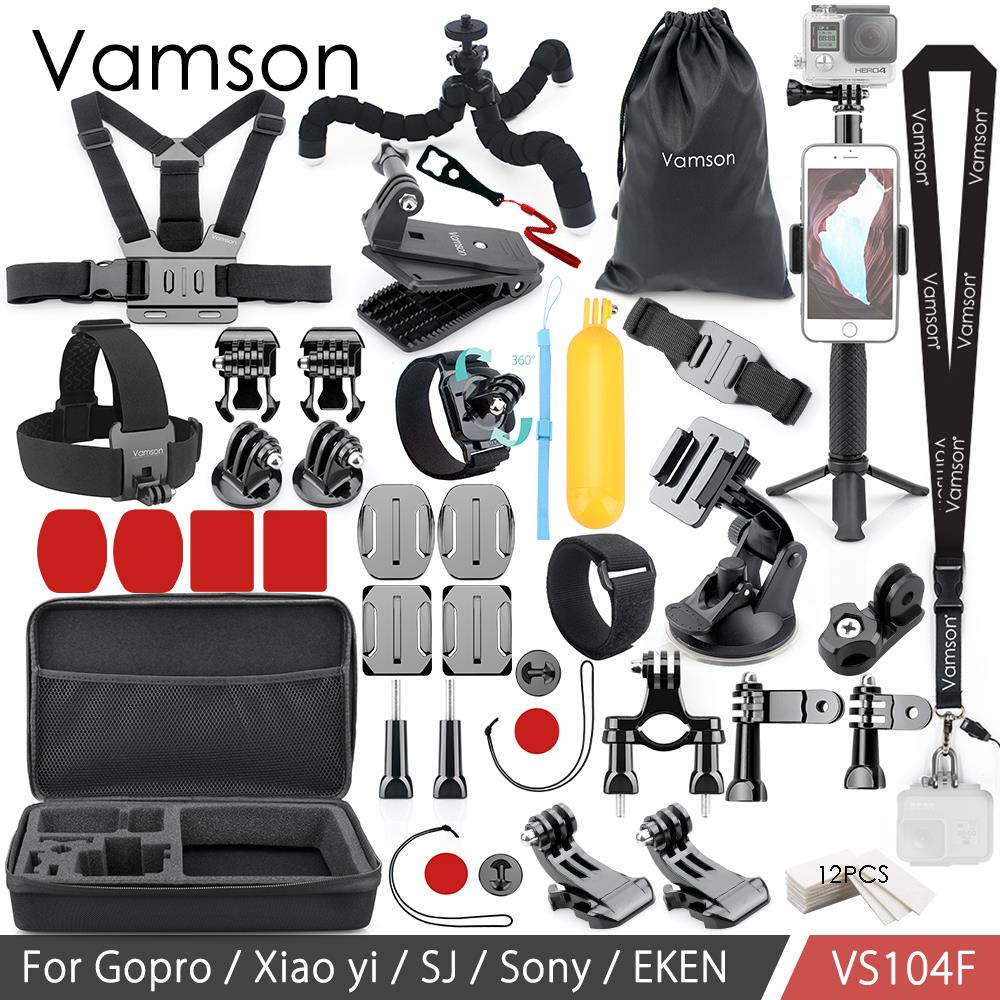 Vamson Voor Go Pro Accessoires Kit Monopod Voor Gopro Hero 7 6 5 4 3 Voor Xiaomi Yi Voor Sjcam eken H9R Mijia VS104: VS104H