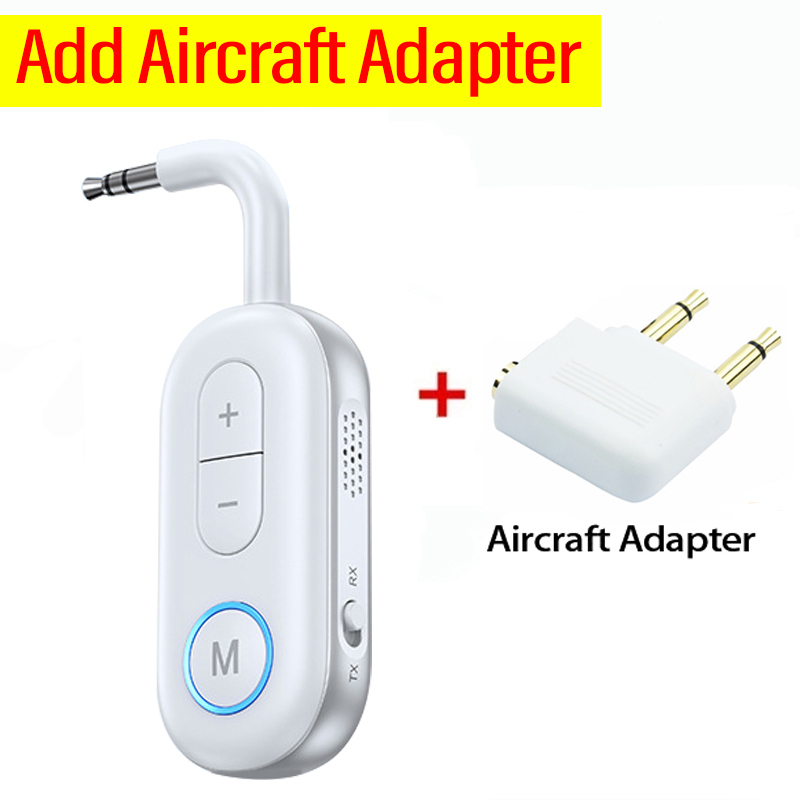 Bluetooth 5.3 Receiver Transmitter 3.5mm AUX Jack Airplane USB Dongle Wireless Audio Adapter for TV PC Headphone Car kit Speaker: transparent