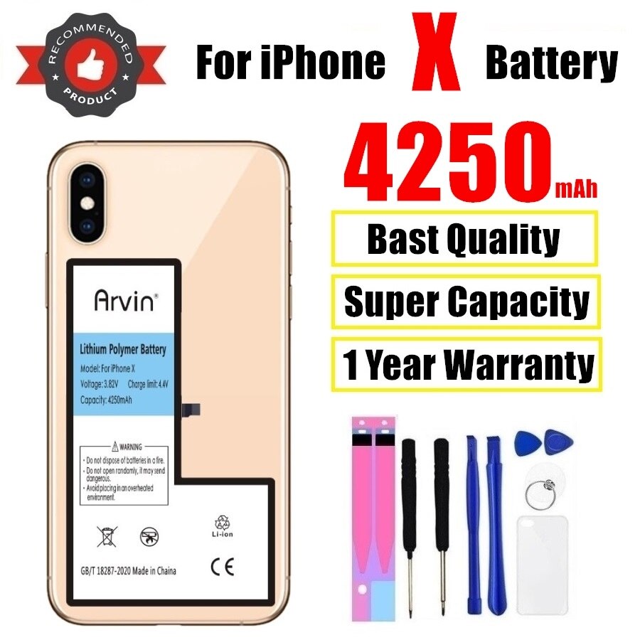 4250mAh Hohe Kapazität Ersatz Bateria Für iPhone X XS MAX XR Original Batterien Für Apfel iphone xs xr x xsmax batterie: Pro iPhone X
