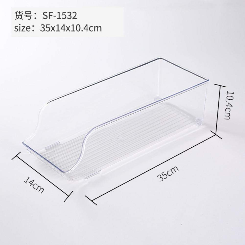 Refrigerator Storage Box Clear Plastic Food Container Rack Space Save Organizer for Kitchen Countertops Cabinets Refrigerator: 35x14x10.4cm