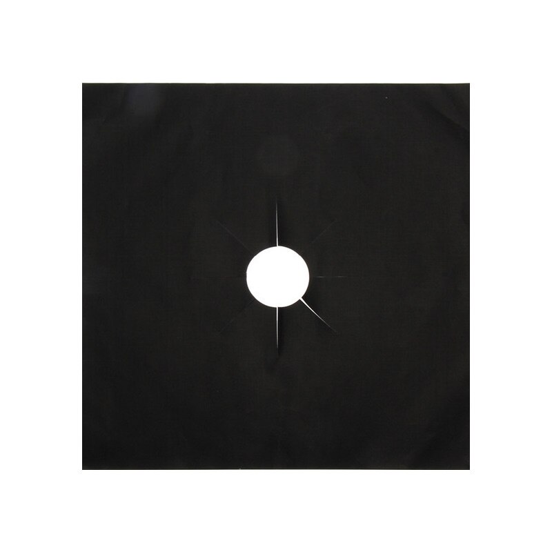 Folia ochronna na kuchenkę gazową 1pc wielokrotnego użytku palnik gazowy pokrywa mata wykładzinowa ochrona przeciwpożarowa akcesoria kuchenne gadżety F: czarny