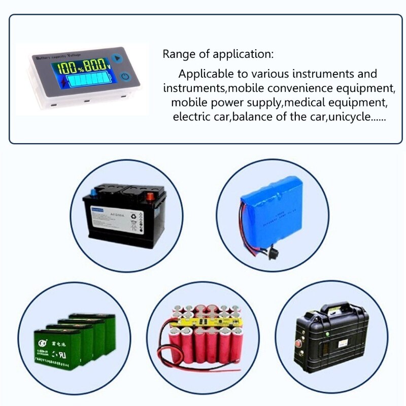 10-100 V Universele LCD Auto Zuur Lood Lithium Batterij Capaciteit Indicator Digitale Voltmeter Voltage Tester Monitor JS-C33