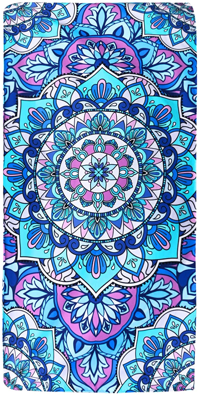 Microfiber Blau Mandala Strand Handtuch Decke dünn Leicht saugfähig schnell trocken Baden Bad Dusche Schwimmbad Handtuch Bohemien Handtücher: Ursprünglich Titel