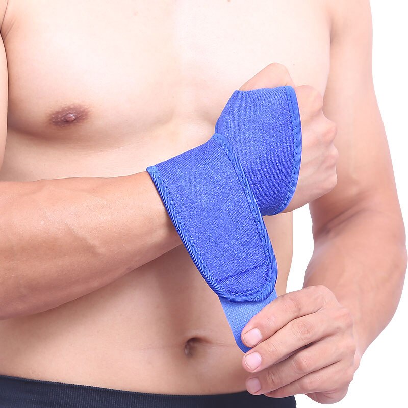 1Pcs Omkeerbare Pols Brace Ondersteuning Polsband Ingerichte Duim Stabilisator Verstelbare Polssteun Volleybal Fitness Accessoires: blue