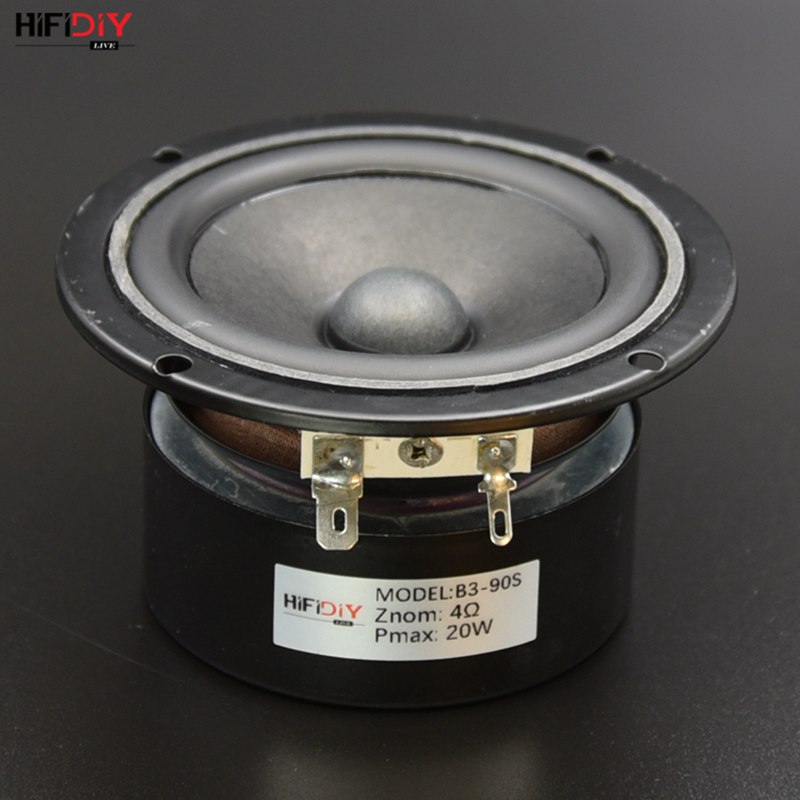 HIFIDIY LIVE Hi-Fi 3" 3.5 inch 90mm Full frequency speaker unit 4OHM 20W High Alto bass loudspeaker B3-90S