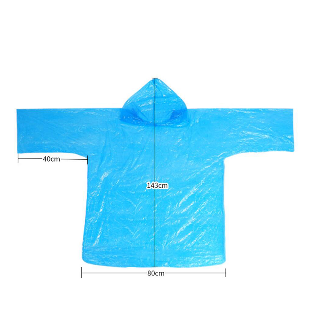 Emergency Raincoat Hooded Rain Cover Rain Ponchos with Hood with Storage Bag