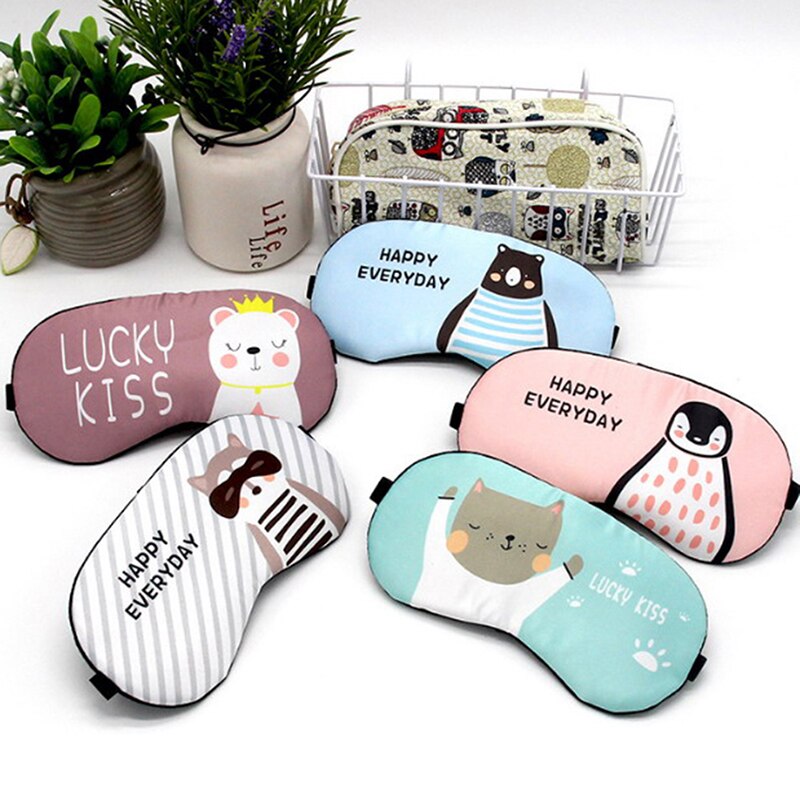 Eye Cover Sleeping Mask Cotton Cartoon Cute Funny Eyepatch Sleep Mask Travel Relax Eye Band Sleeping Aid Kids Blindfold
