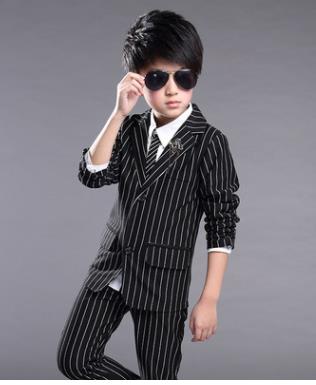 Jungen Feste Hochzeit Anzug England Stil Sanfte Jungen Anzug freundlicher Kleidung setzt schwarz und weiß anzug 2 stücke: Blau / 8T