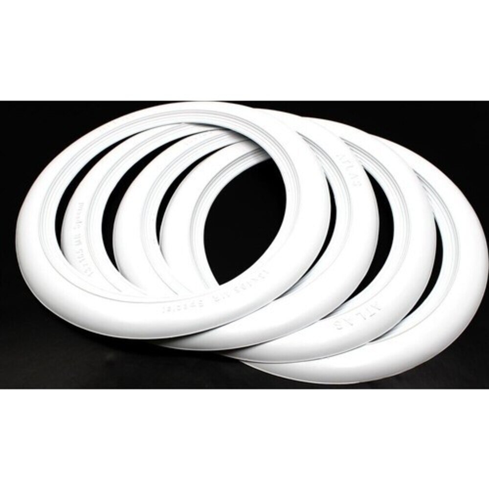 ATLAS PORT-A-WALL-Juego de embellecedor de llanta de pared blanca, conjunto lateral de 4 Topper de pared estándar para coche, goma Rin