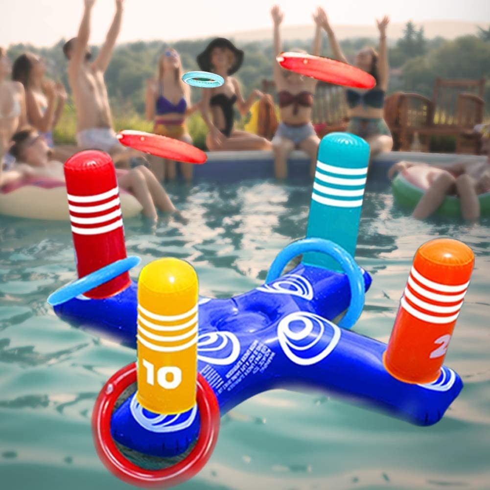 10Pcs Funny Kids Outdoor Speelgoed Sport Hoepel Ring Toss Plastic Ring Toss Quoits Tuin Spel Zwembad Speelgoed Outdoor Fun set Drijvende Speelgoed