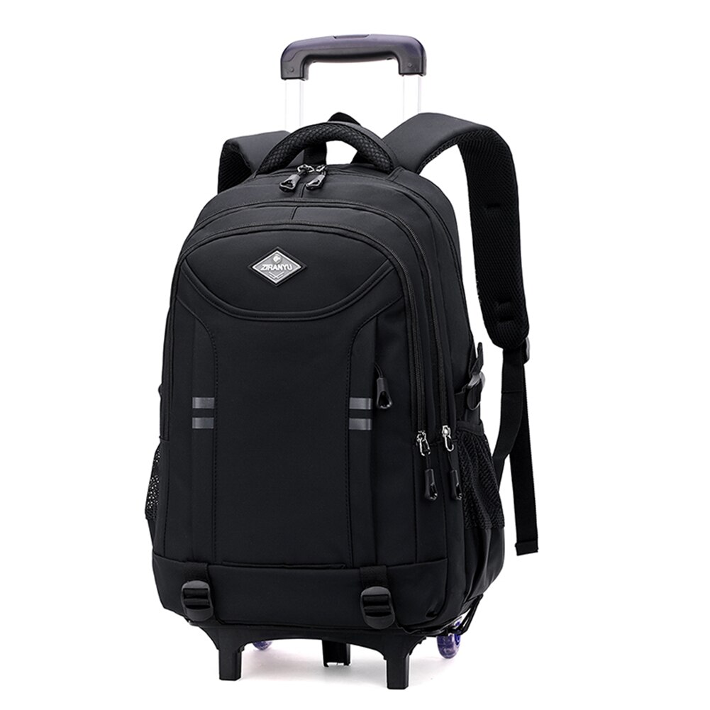 Sacs à dos à roulettes pour garçons bagages pour enfants sacs à roulettes enfants Trolley sacs d&#39;école primaire noir grand cartable: 2 wheels black