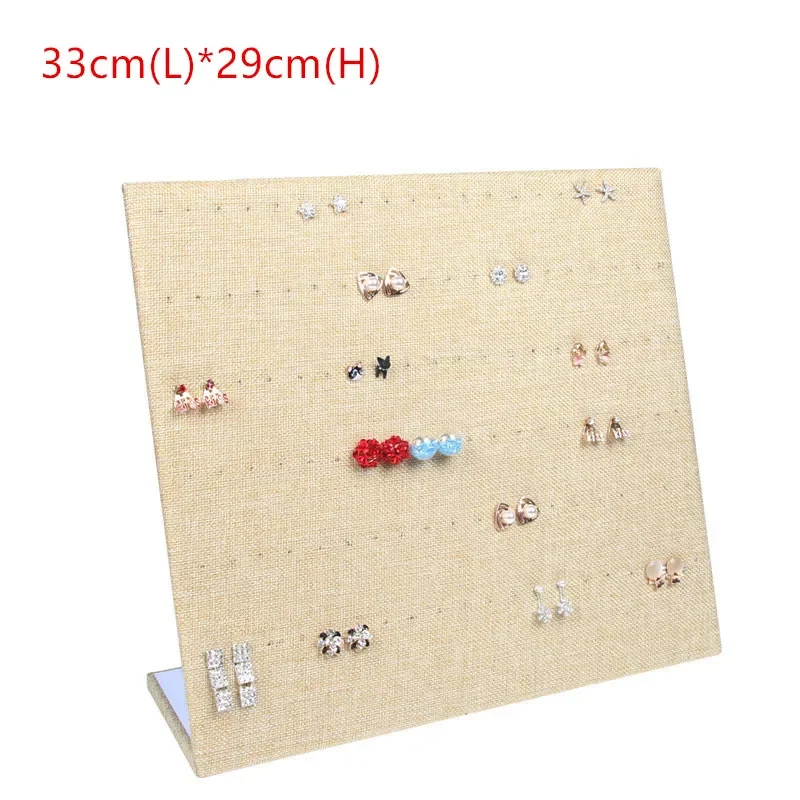 Flanel Sieradendoos Sieraden Display Oorbellen Stud Ketting Hanger Opslag Showcase Rack case Board: WHITE