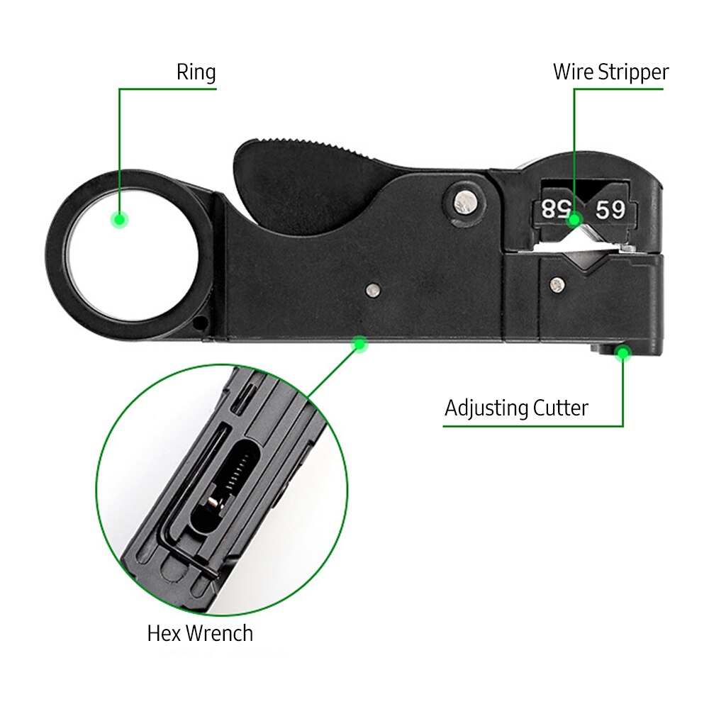 14PCS/Kit Network Cable Tester Network Wire Strippers &amp; Cable Tester &amp; Stripping Wire Cutter &amp; Modular Plug with Storage Pouch