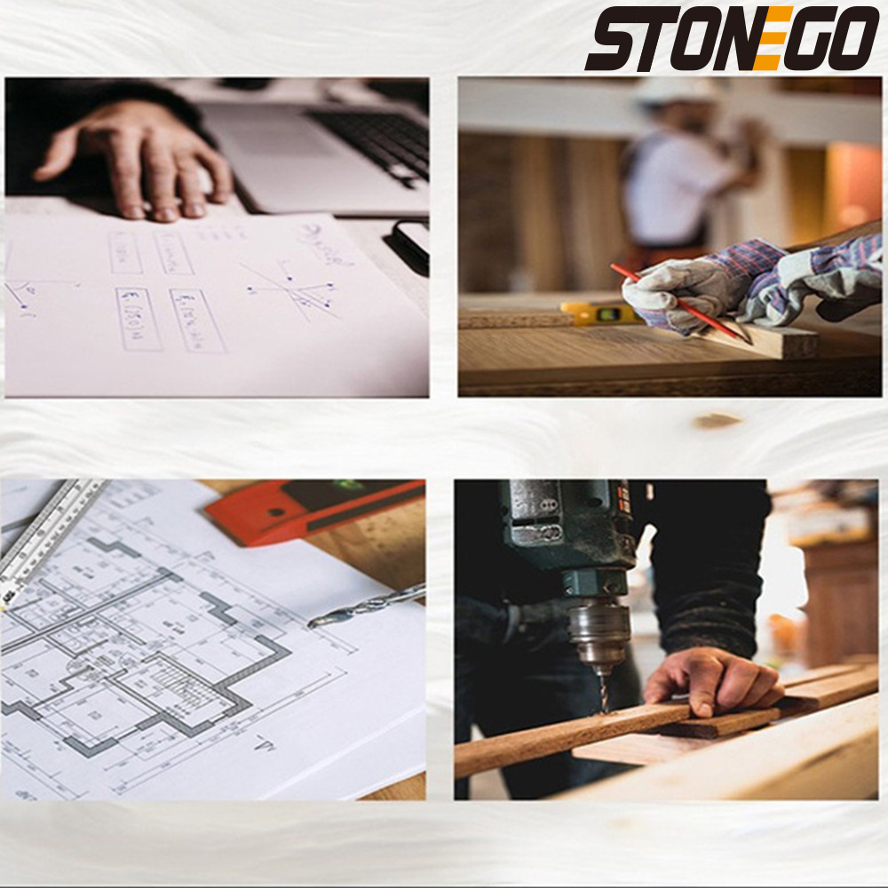 STONEGO Edelstahllineal, 6, 8, 12, 16, 20-Zoll-Metalllineale, mit hochpräziser doppelseitiger Skala für Abschlusslinien