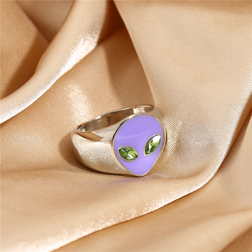 Alien ring cute rings for women female punk style jewelry hip hop jewellry