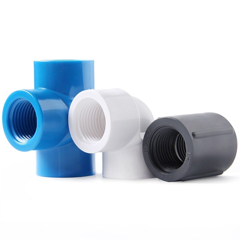 1pc 1/2"3/4"1" PVC Elbow Connector Female Thread PVC Joints Garden Water Pipe PVC Fittings