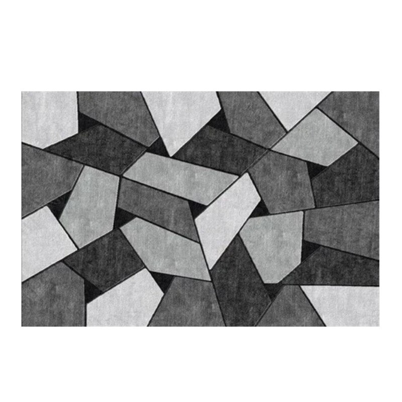 Svart vit grå oregelbundna geometriska mönster golvmatta matta för vardagsrum modern enkel säng matta hall mattor köksmatta: 40 x 60cm