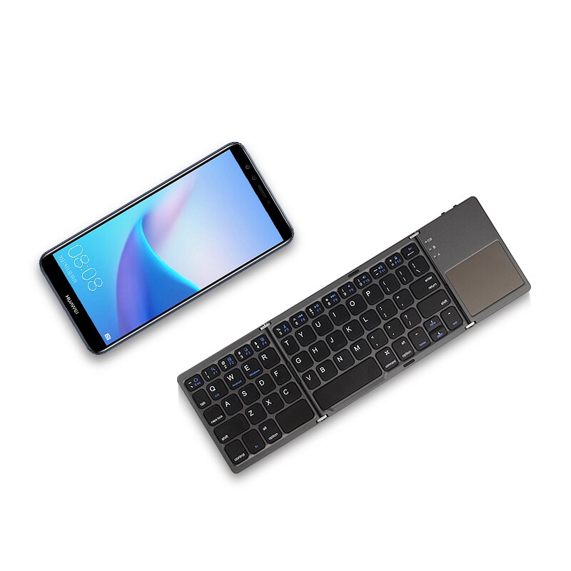 Three folded wireless Bluetooth Keyboard For Huawei P10 P9 P8 P7 P6 Honor mate 10 Mate10 8 9 P 7 6 5 Plus Pro Mobile Phone Case