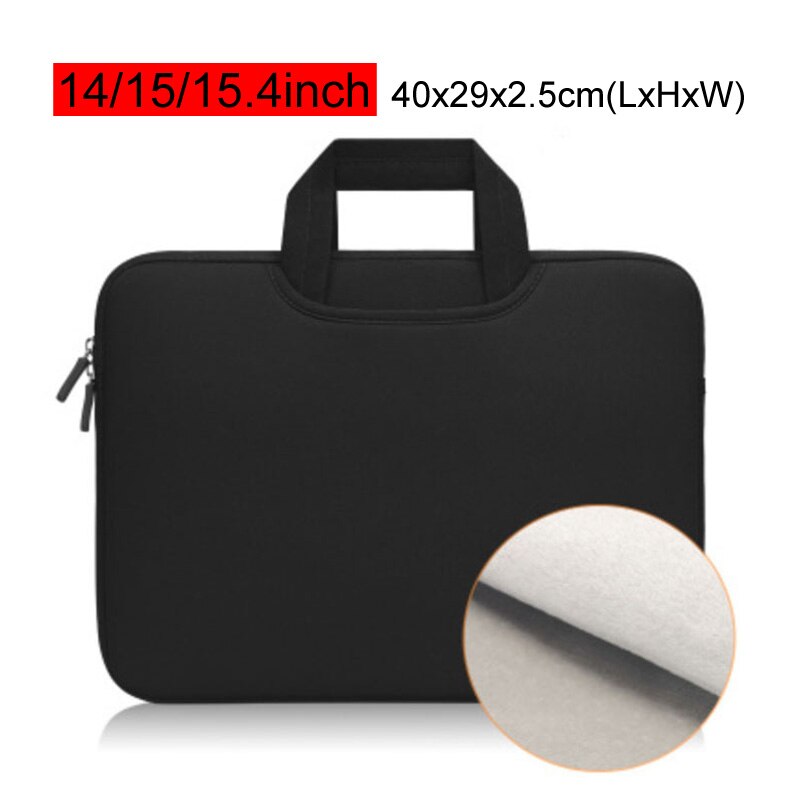 Portable Laptop Bag 11 13 14 15.6 inch Ultrabook Macbook Handbag Business Office Briefcase Notebook Ducuments Case Bags XA63C: Black 14 15 15.4in