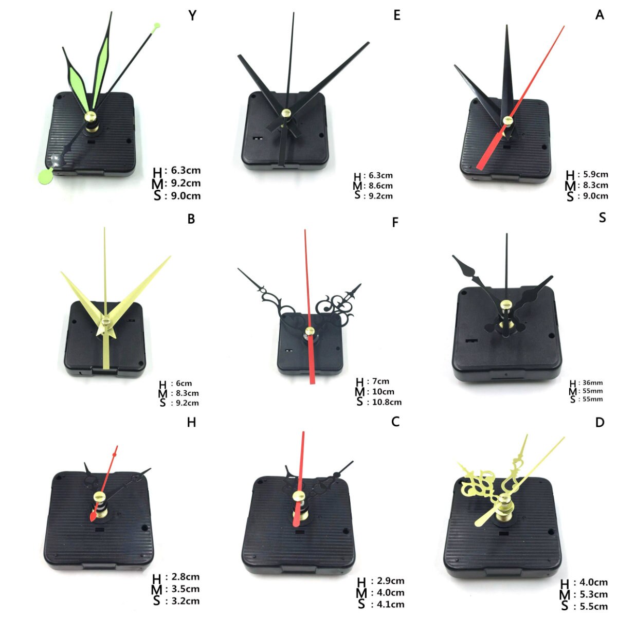 Hangende diy quartz horloge stille wandklok uurwerk quartz reparatie uurwerk klokmechanisme onderdelen met naalden 1 set