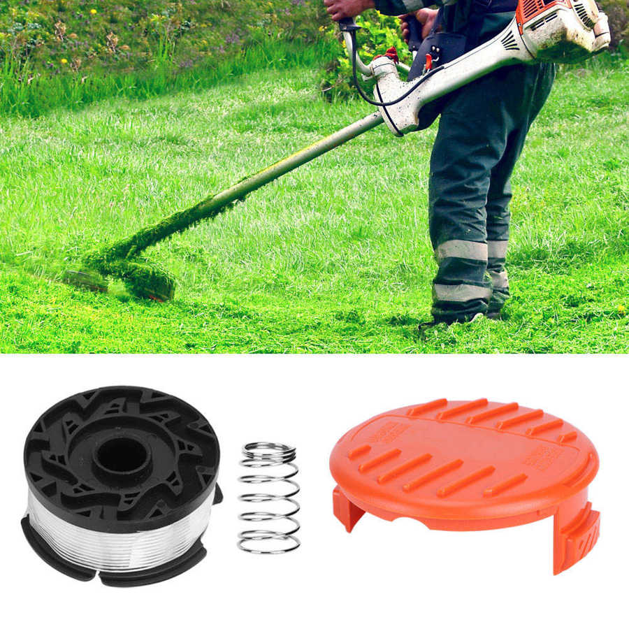 6Pcs Lawn Mower Spool with Cover Replacement Accessories Parts Fit for BLACK+DECKER AF100