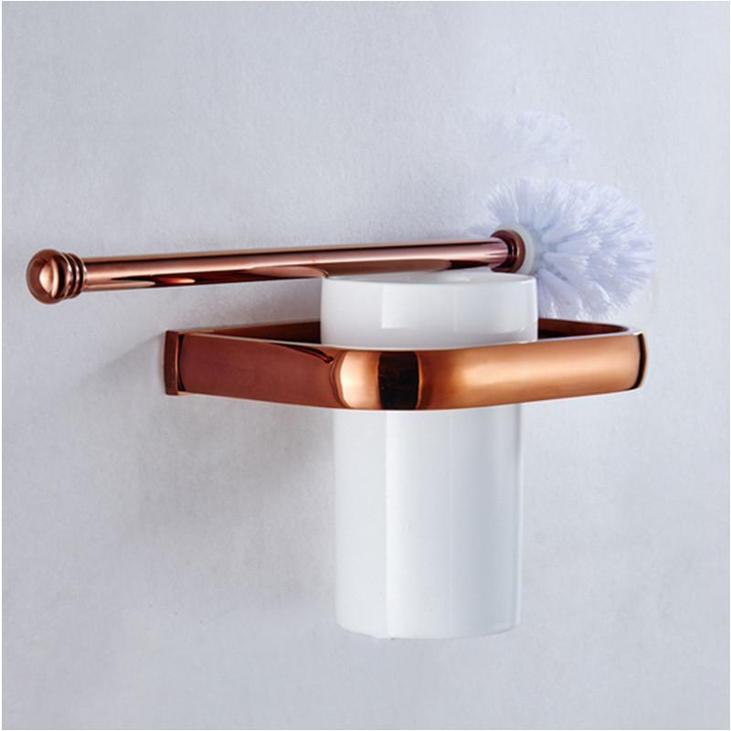 Biggers-Juego de accesorios de baño de cobre rosa de lujo, soporte de papel, barra de toalla, jabonera, soporte para vaso,