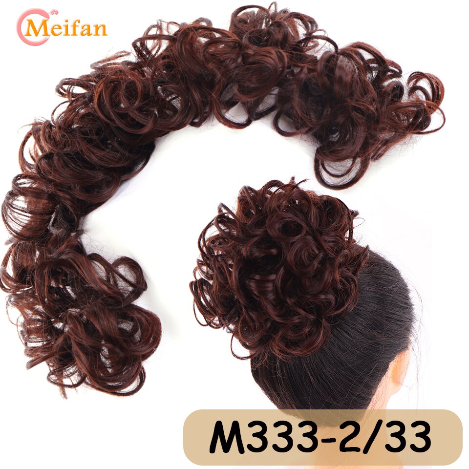 Messy Hair Bun Curly Hair Piece Side Comb Clip in Hairtail Extension Short Natural Versatile Adjustable Styles Easy Hair pieces: Natural Black