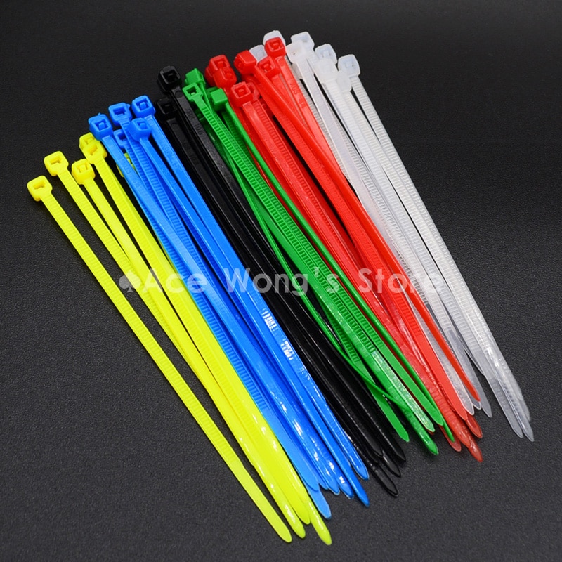 100 Stks/pak 3*100mm breedte 2.5mm Kleurrijke Fabriek Standaard zelfsluitende Plastic Nylon Kabelbinders, Wire Zip Tie