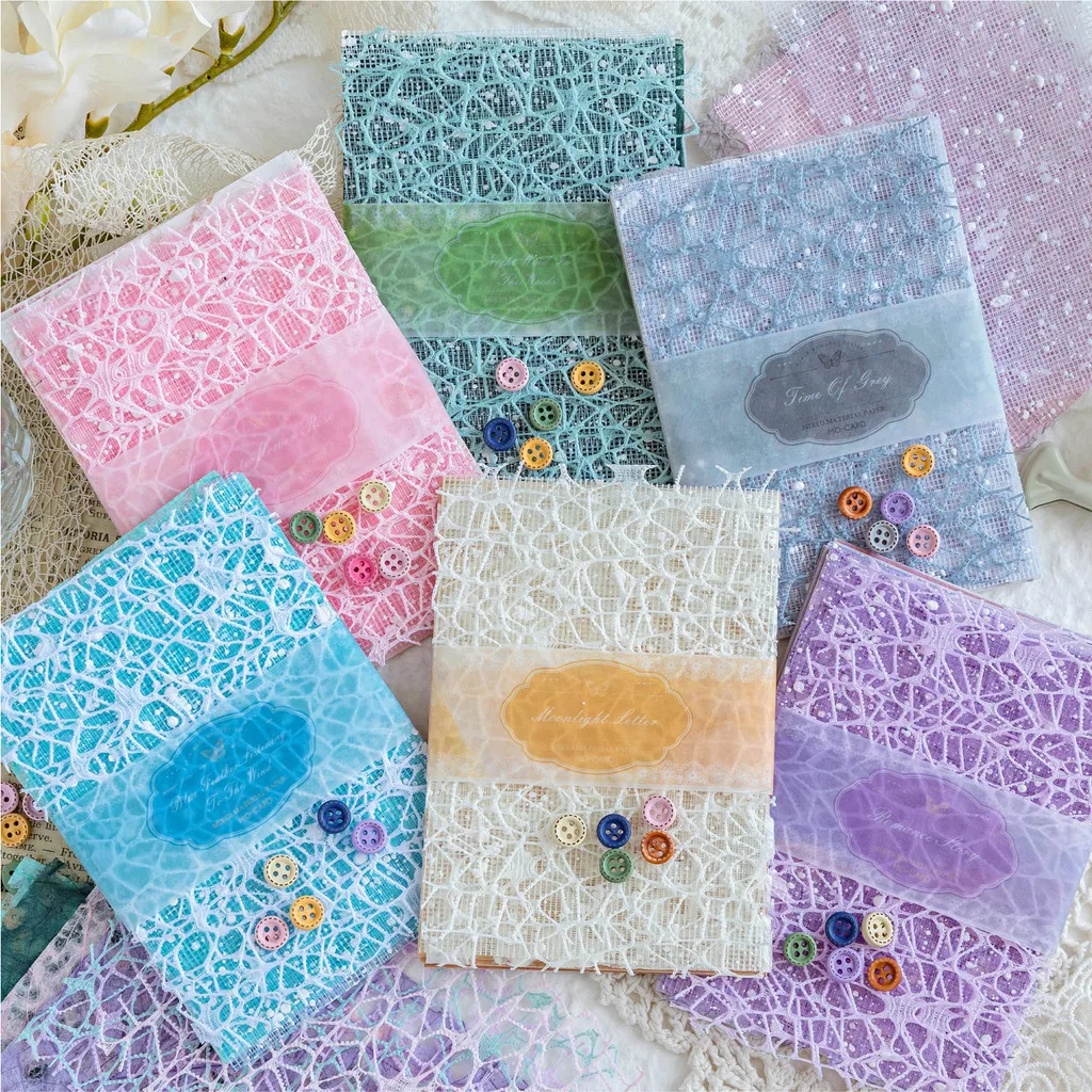 31 unids/pack de materiales de gasa, papel y botones, decoración para álbumes de recortes, papel artesanal, Collage estético, diario basura, papelería