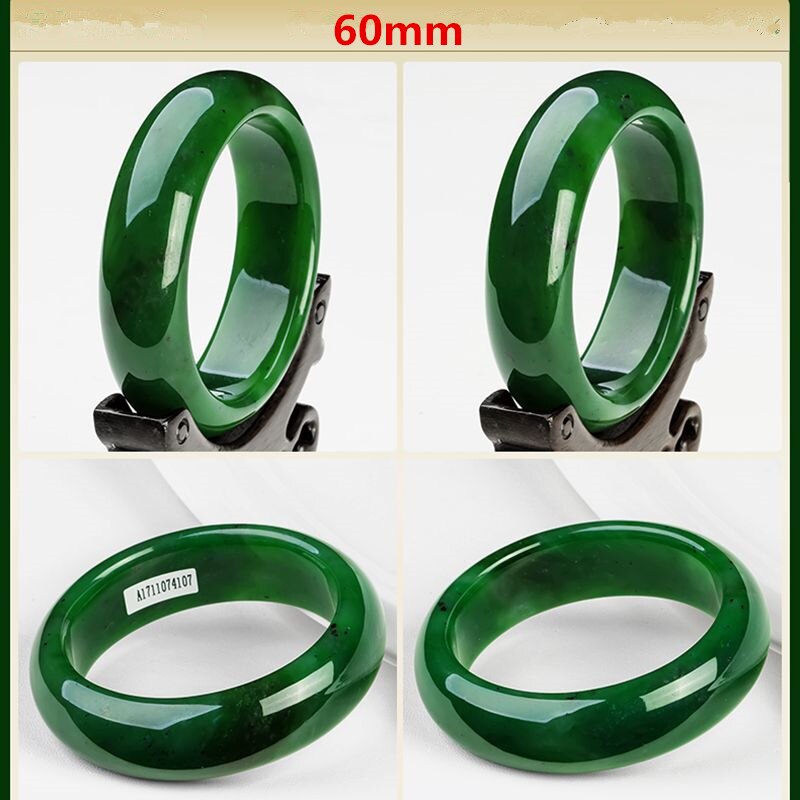 AAA beautiful Female bangle Chinese Green hand-carved bracelet 54mm-65mm KYY8737: 60mm