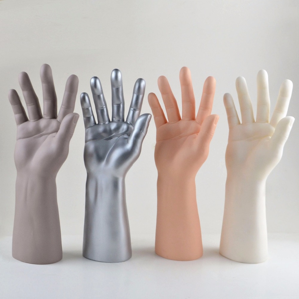 1pc menn mannequin hånd håndledd ring klokke display base mannlige hansker modell hud maleri 14 tommer