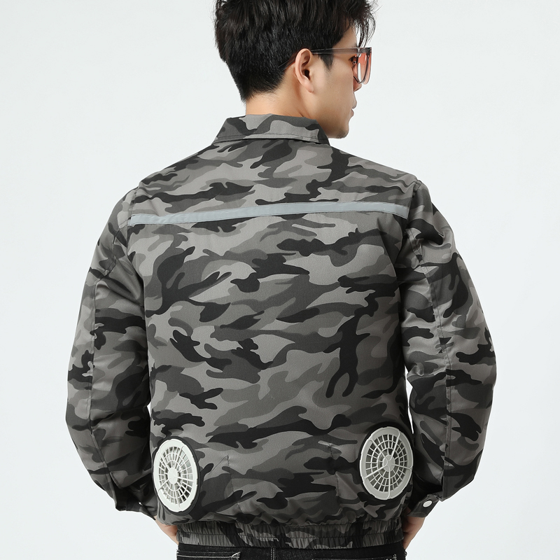 Cool Jacket Men's Refrigeration Fan Jacket Air Conditioner Clothes Cooling 13 Hours High Temperature Work Fishing Coat Hiking: 4XL / GRAY