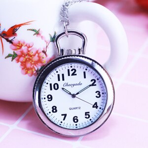 Montre de poche numérique à quartz pour hommes et femmes, grand format, idée pour les pères et les mères, pour les étudiants, pour le test, étanche, porte-clés électronique, horloge: white-necklace