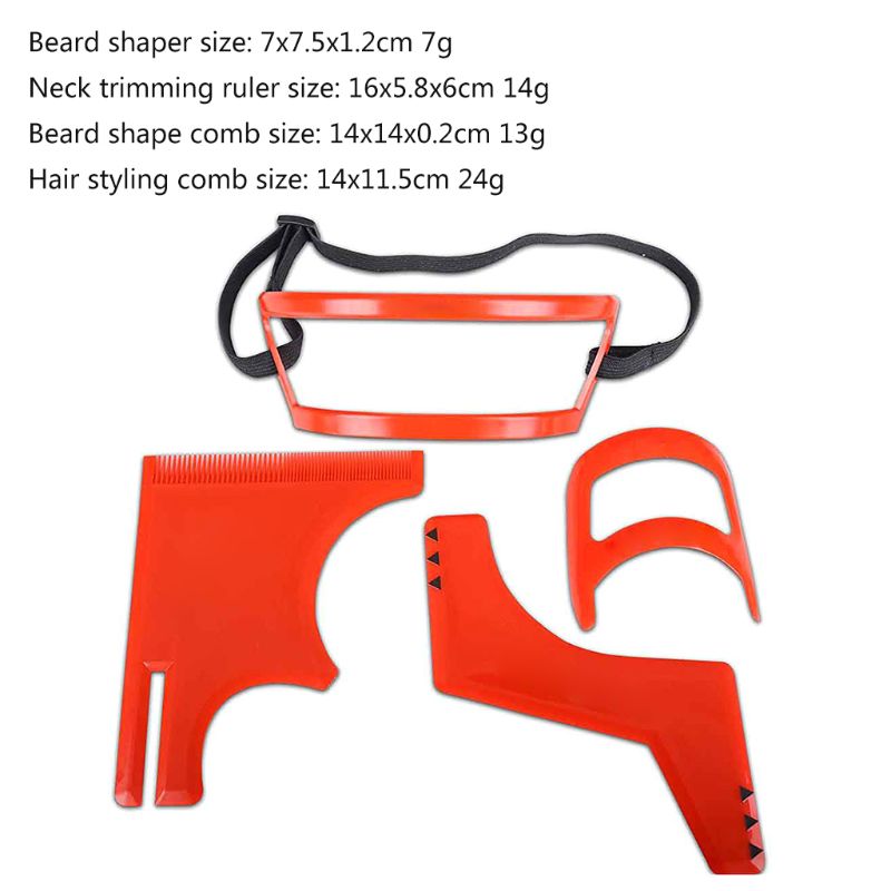 Baard trimmen voor mannen kam nek haarlijn gids vormgeving styling sjabloon 667d