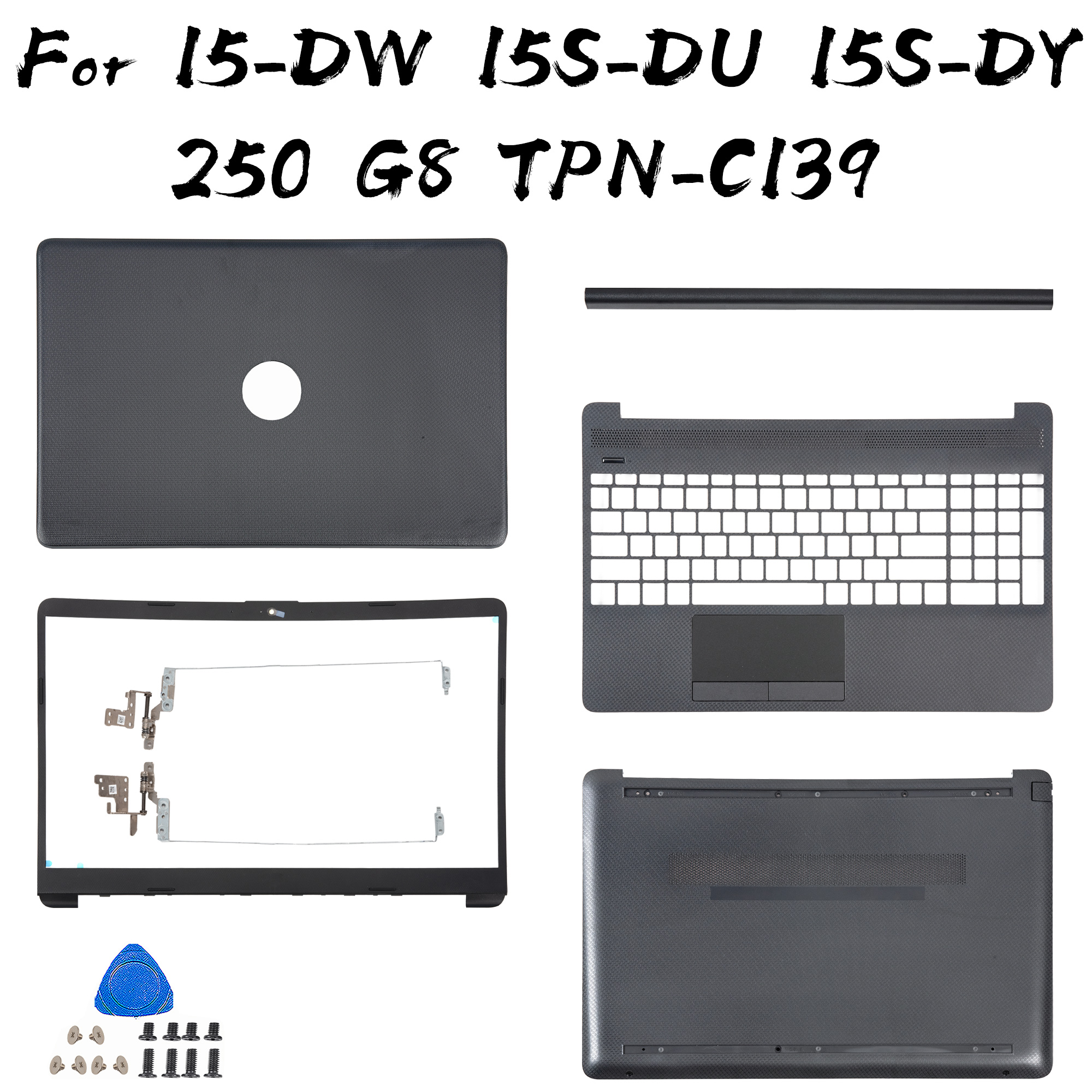 Nueva funda de portátil para HP 15-DW 15S-DU DY DR 250 255 G8 TPN-C139 LCD contraportada bisel frontal cubierta inferior con reposamanos carcasa superior