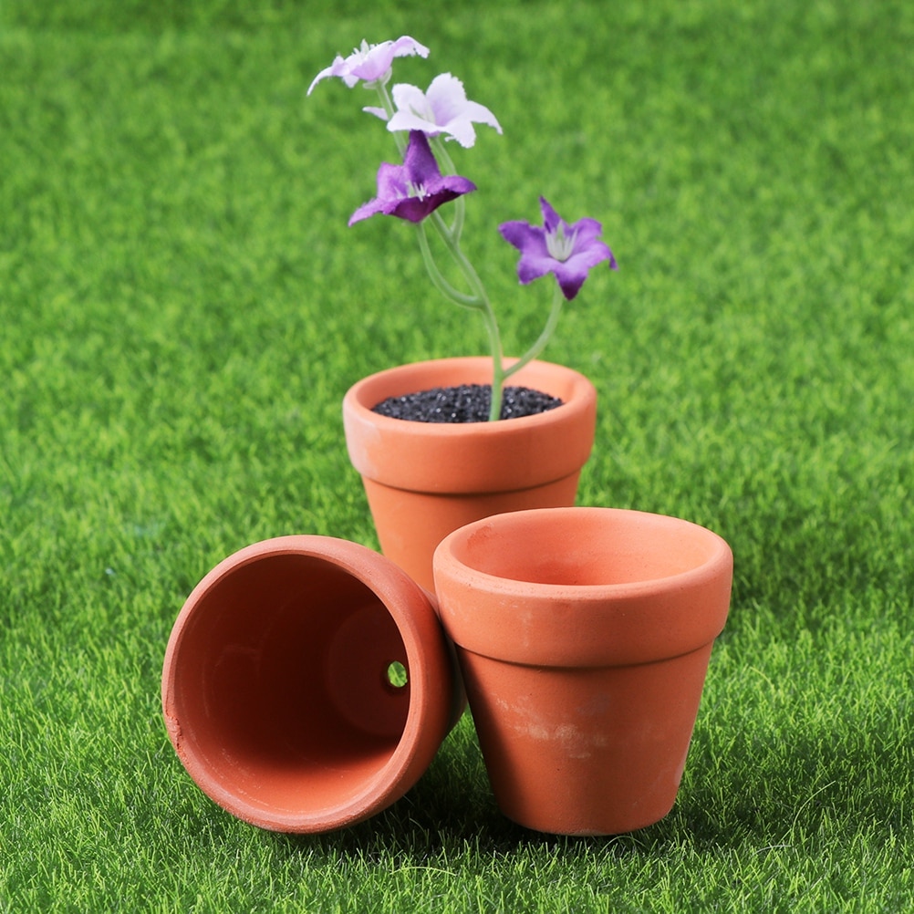 12 stk mini terrakottagryte leire keramiske keramikkplanter kaktus blomsterpotter saftige barnehagepotter flotte for planter håndverk favør