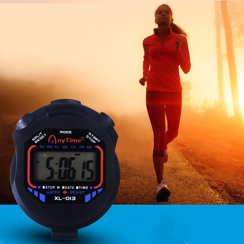 neue Klassische Wasserdichte Digital Handheld LCD Handheld Sport Stoppuhr Timer Stoppuhr mit Schnur