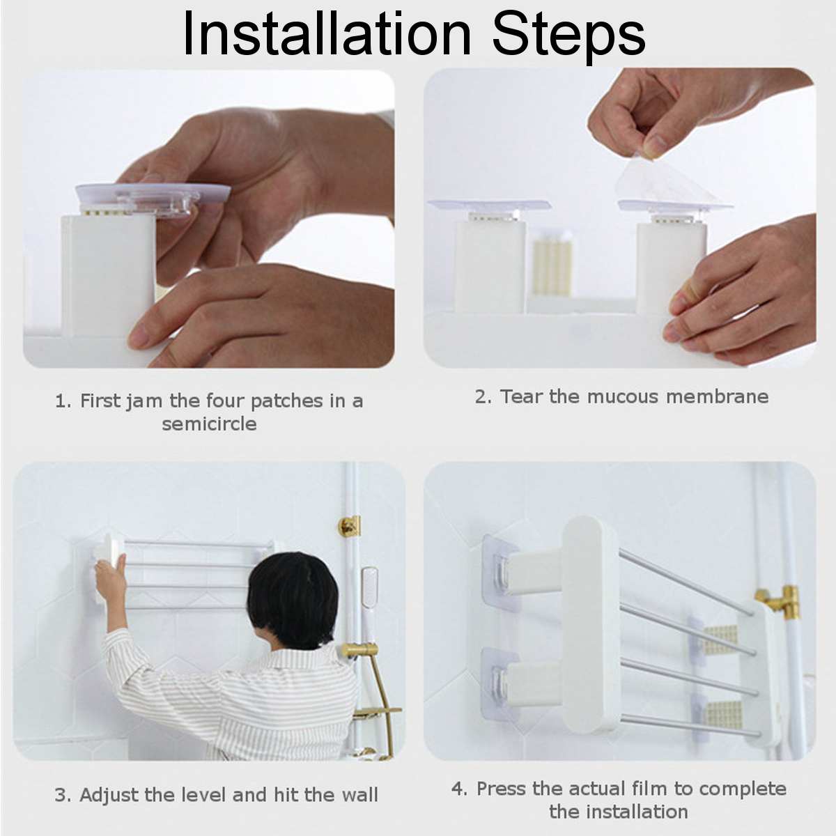 Punch-free Foldable Dryer Intelligent Electric Towel Warmer Heated Towel Rail Bathroom Wall mounted Space Aluminum Towel Rack