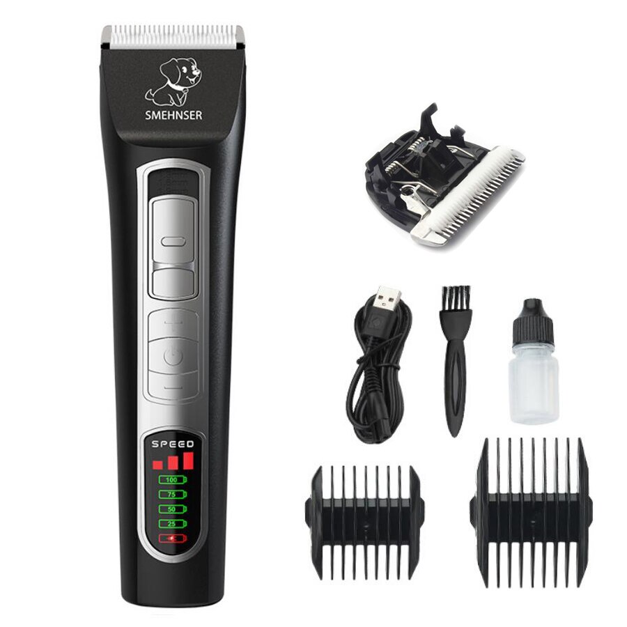 Tondeuse professionnelle Rechargeable pour animaux de compagnie, rasoir pour chiens et chats, ciseaux électriques, tondeuse, affichage LCD, Machine de coupe de cheveux: Black 1pc blade