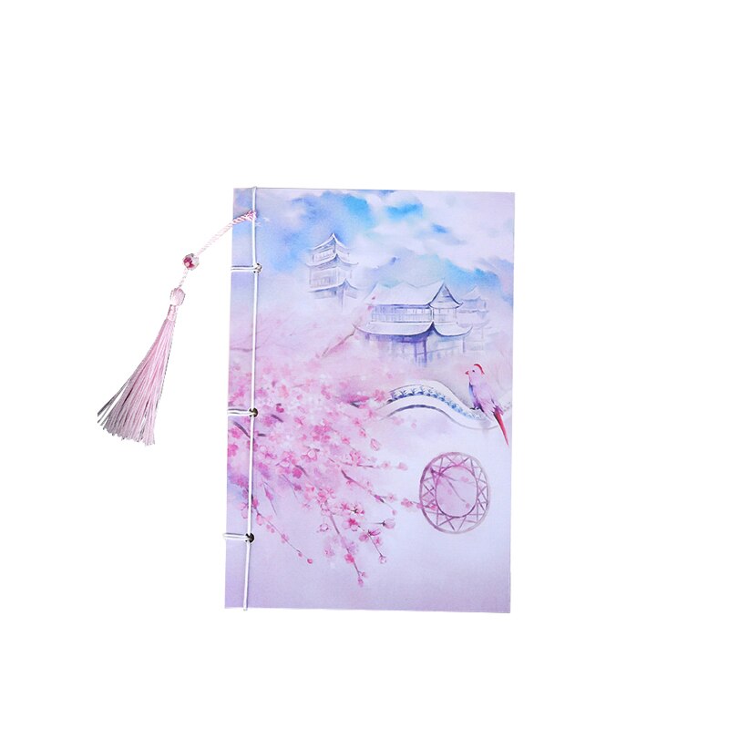 Vintage Notebook Chinese Style Notebook Retro Tassel Handmade Sketchbook Diary Book Stationery School Supplies: Style 3