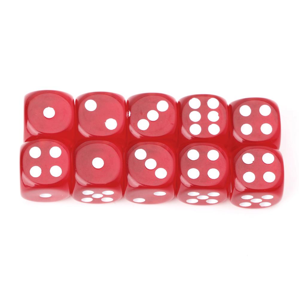 10 stücke Sechs Seitige 15mm transparent Würfel Runde Ecke Tragbare Tisch Spielen Spiele